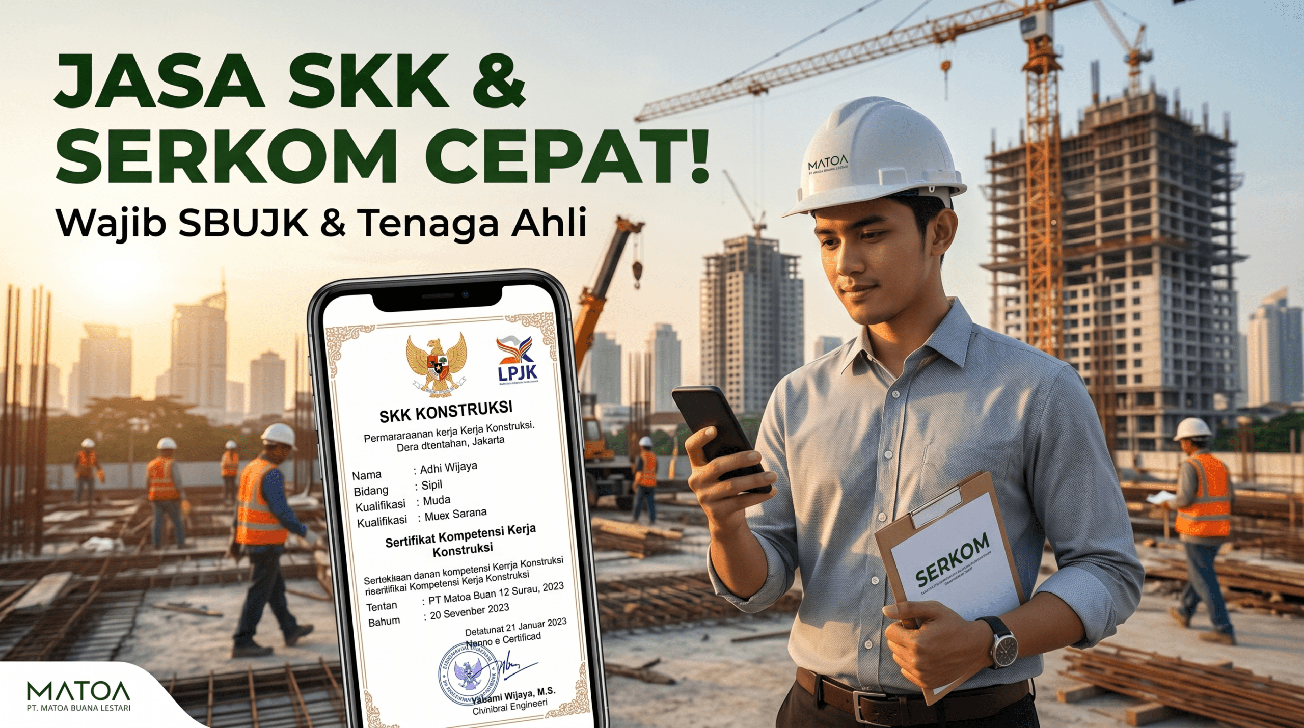 jasa skk konstruksi & serkom profesional syarat sbujk cepat & resmi